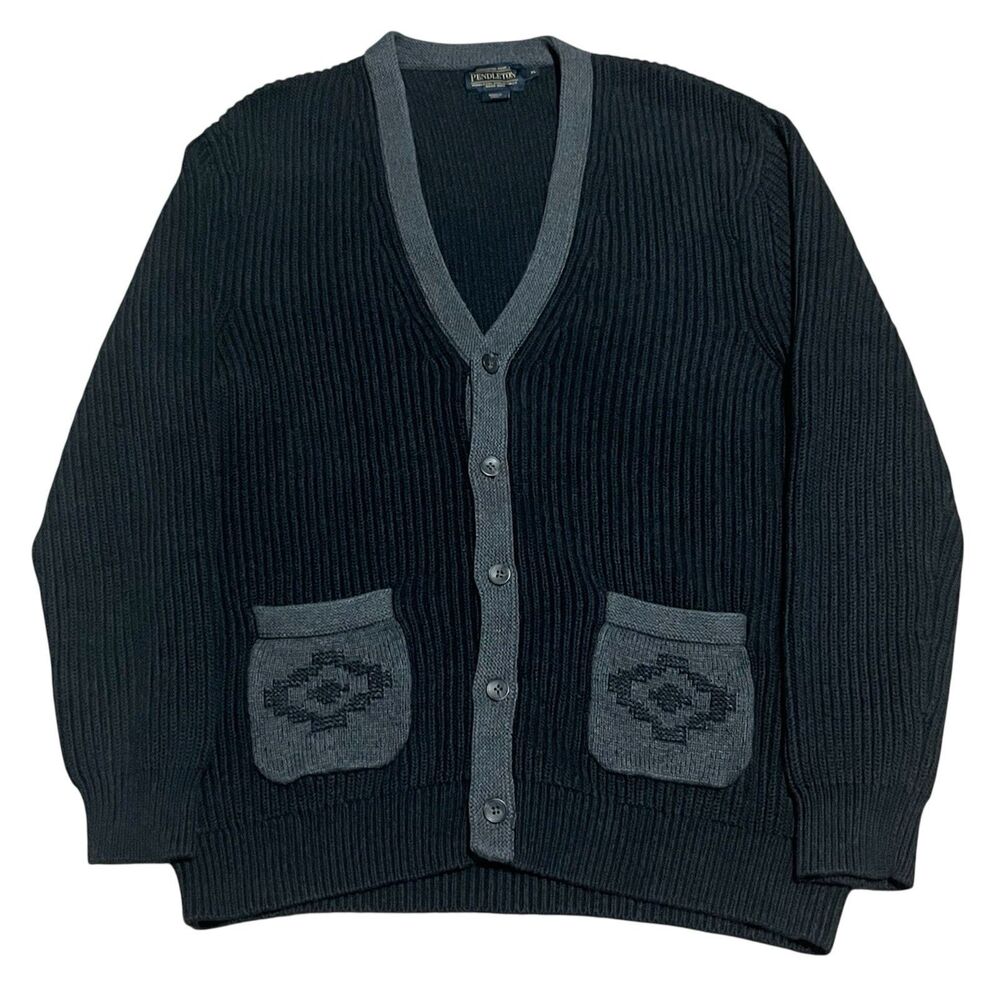 Pendleton Cotton Novelty Sweater Ribbed Cardigan Birds Eye Men’s XL BIG LEBOWSKI